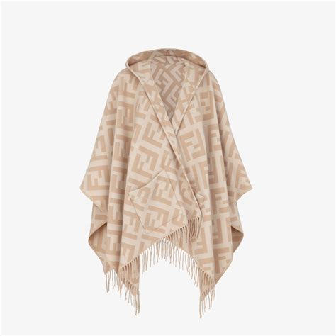 fendi roma cashmere poncho